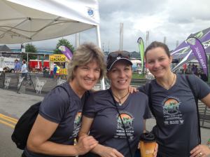Jane, Tammy, and myself volunteering at the finish line.